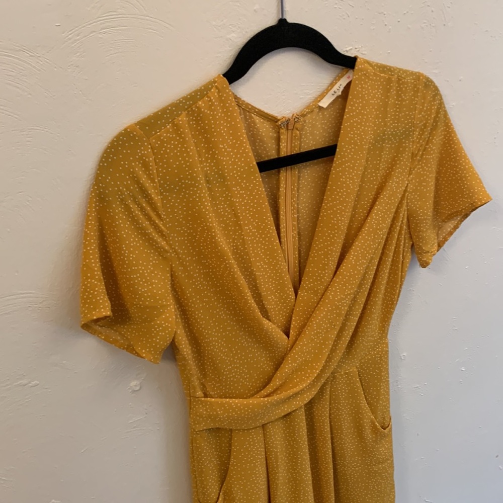 Yellow polka dot jumpsuit (with pockets!)